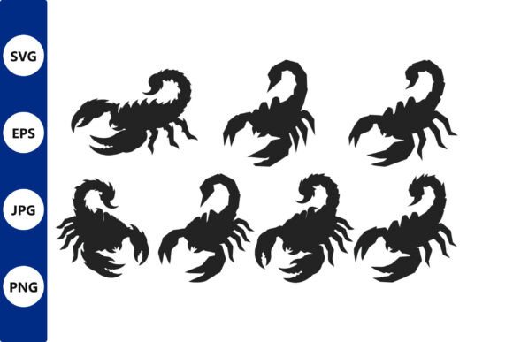 Bold Scorpion Vector Silhouettes in Graphics & Illustrations