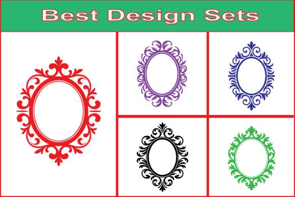 Classic Victorian Oval Frame Vector for Graphics & Illustrations