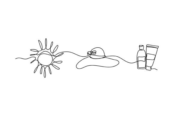 Continuous Line Design of Hat for Graphics & Illustrations Sellers