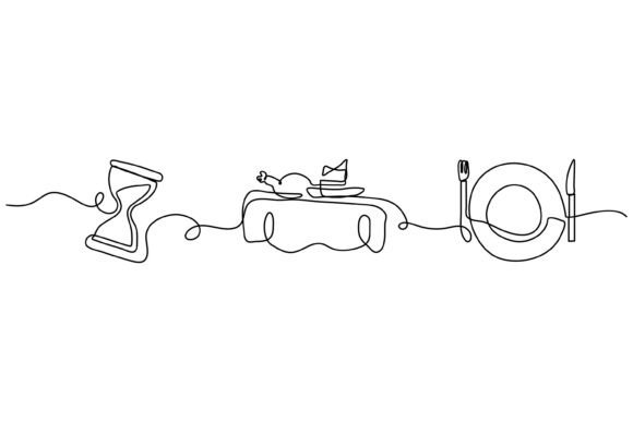 Continuous Line Design of Serve Food – A Versatile Graphic for Crafters & Etsy Sellers