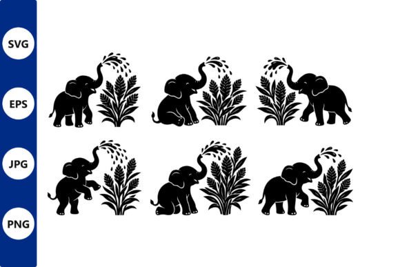 Elephants and Tall Grass Pattern – A Bold Nature-Inspired Graphic for Digital Sellers