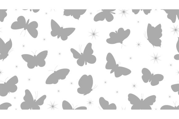 Flying Butterflies Black Silhouettes Pat: Elegant Graphics for Branding & Marketing Illustrations