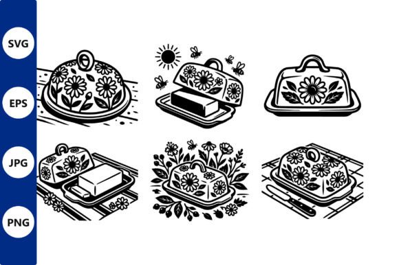h1Floral Butter Dish Line Art Vector: A Versatile Illustration for Crafters and Handmade Sellers/h1