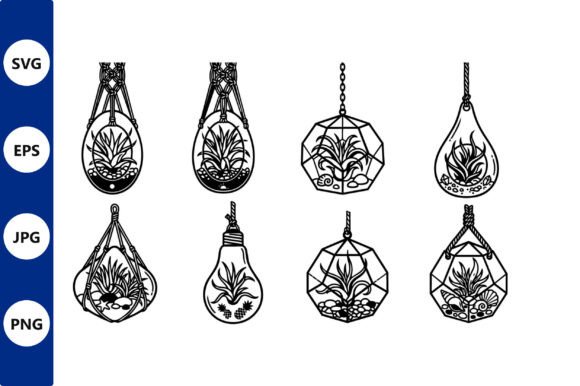 Hanging Terrarium Line Art Collection – Clean Graphics for Crafters & Illustration Lovers