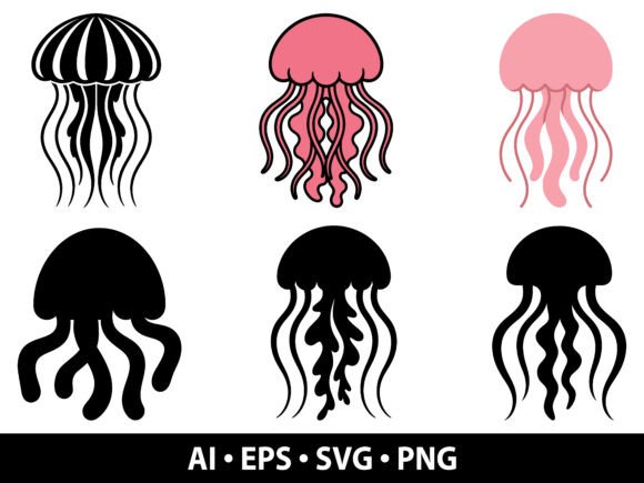 Jellyfish Vector SVG Bundle: Ocean-Inspired Graphics for Modern Illustrations