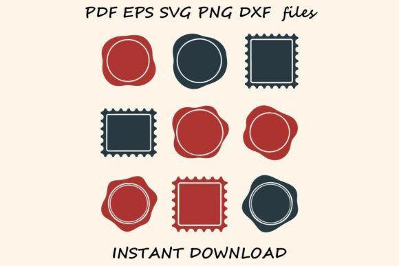 Minimal Wax Seal Postage Stamp Bundle – Clean Vintage Graphics for Digital Sellers