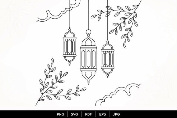 Ramadan Lantern Border SVG for Blog Graphics & Editorial Illustrations