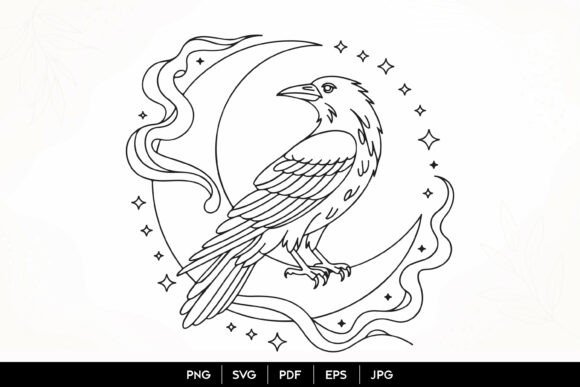 Raven Moon Line Art SVG: A Designer’s Review for Branding & Marketing Graphics