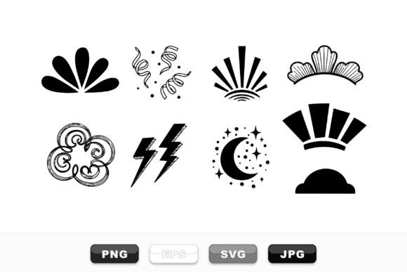 Retro Black Graphic Elements Set for Illustrations & Graphics Sellers