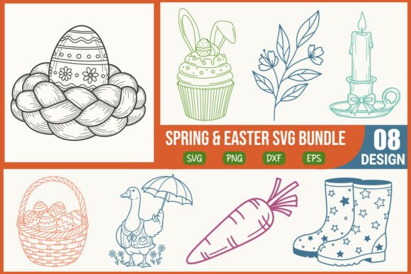 Spring Easter SVG Bundle Egg Nest Bunny