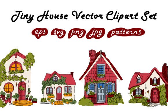 Tiny House Vector Clipart Set – Cozy Graphics for Crafters & Illustrations Lovers