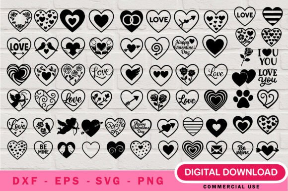 Valentine Hearts SVG Bundle: Graphics & Illustrations for Romantic Crafting