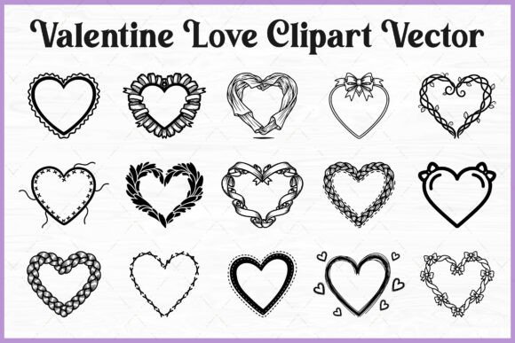 Valentine Love Heart Clipart PNG Set: Romantic Graphics for Diverse Illustrations