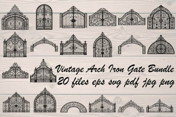 Vintage Arch Iron Gate Graphics for Real Business Branding