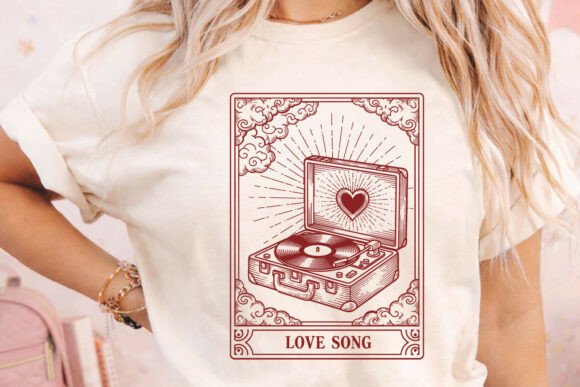 Vintage Love Song Tarot Record SVG PNG – A Bold Romantic Graphic for Crafters & Etsy Sellers